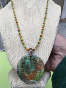 Polymer clay with beaded necklace